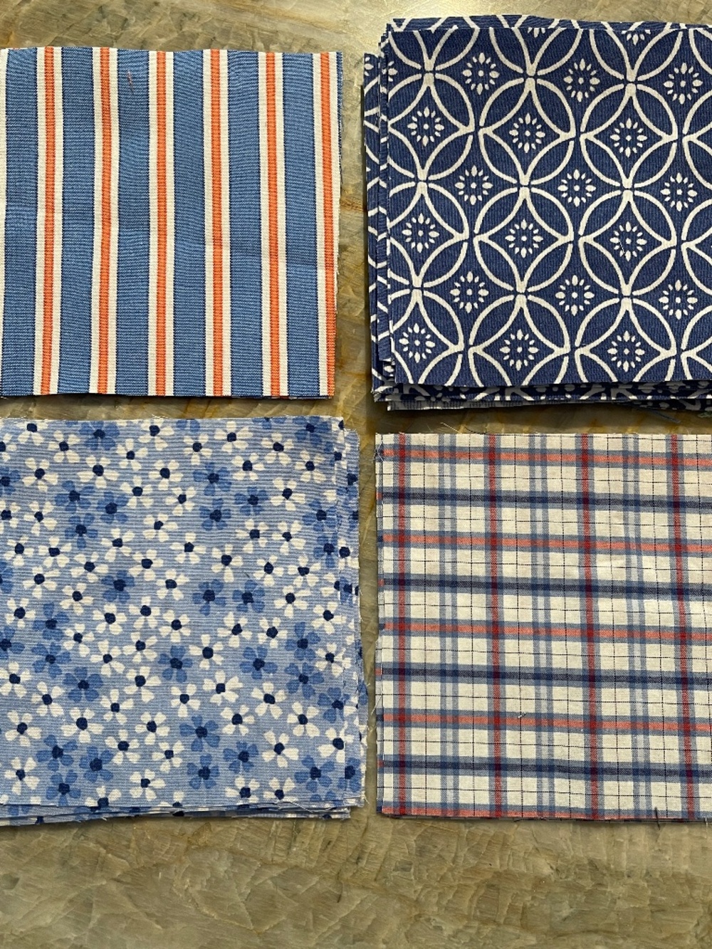 40 Precut 4" Quilt Squares Assorted Fabric Charm Pack